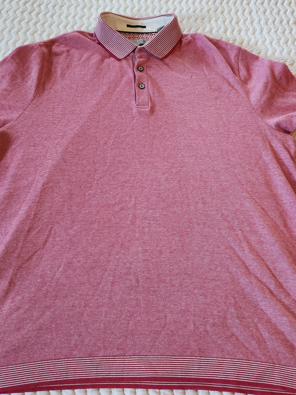 Ted Baker London Polo with Striped Contrast Collar Men's Size 5/XL